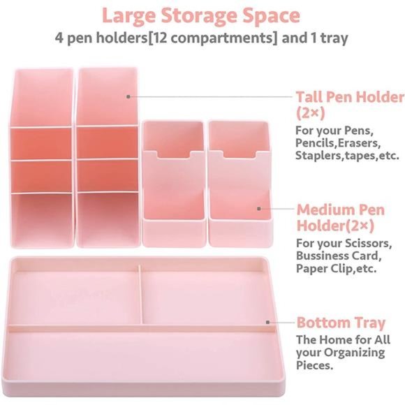 Cute Vertical Pen Organizer, Kawaii Desk Organizer Pen Holder Stationery - Picture 2 of 6